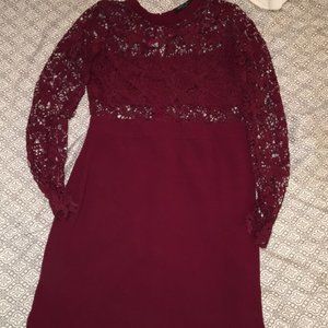 Gorgeous Maroon Lace Dress